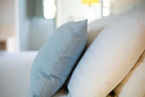 pillows on bed